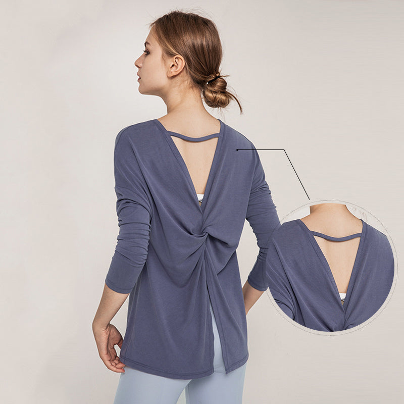 Long Sleeve Top with Tie-Back Opening
