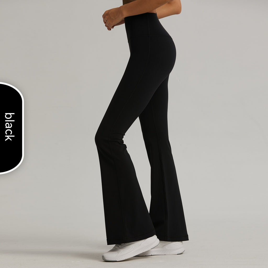 High-Rise Flared Nylon Yoga Pants - Black