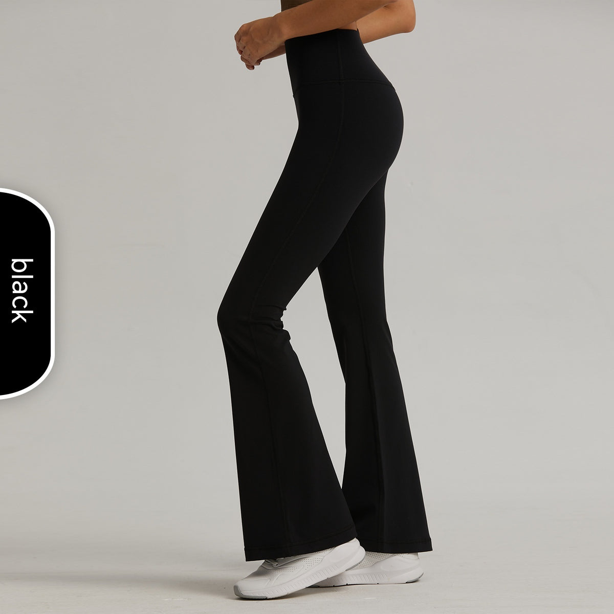 High-Rise Flared Nylon Yoga Pants - Black