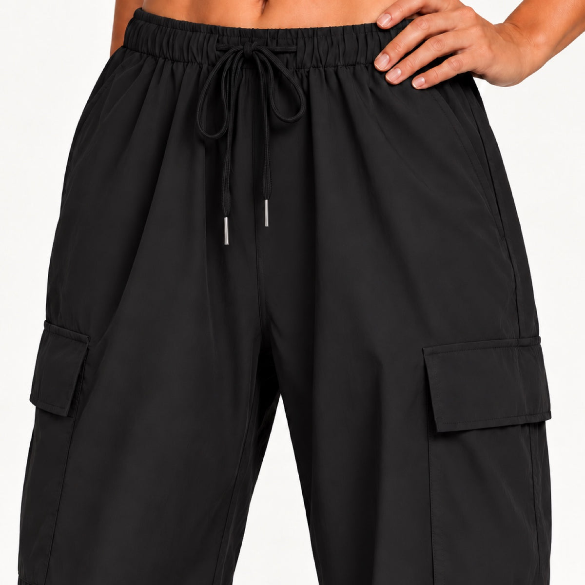 Lightweight Loose Joggers with Side Pockets - detail