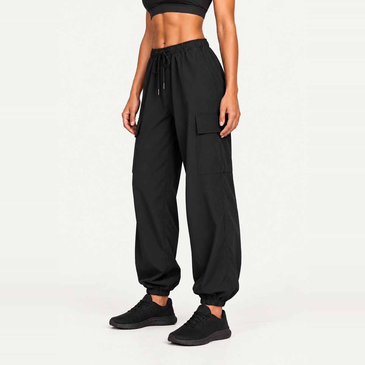 Lightweight Loose Joggers with Side Pockets - side view