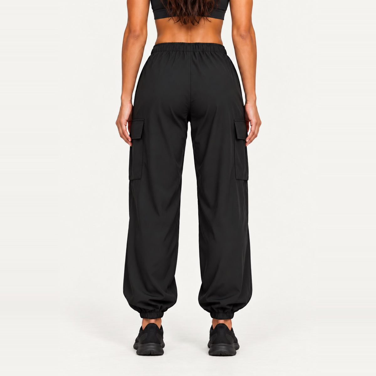 Lightweight Loose Joggers with Side Pockets - back view