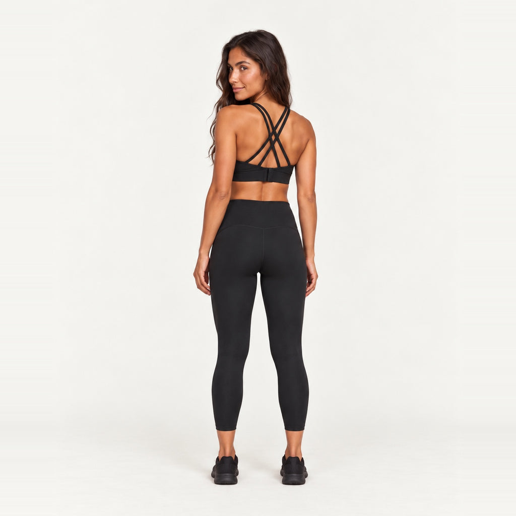 Sports Bra and High-Waisted Leggings Set - back view