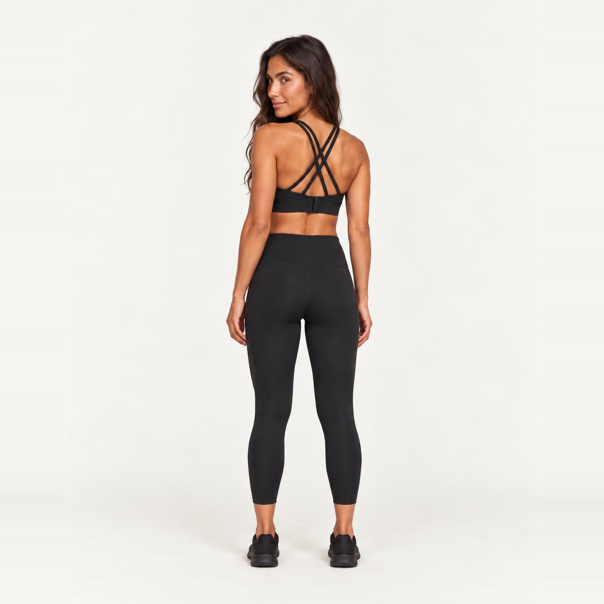 Sports Bra and High-Waisted Leggings Set - back view