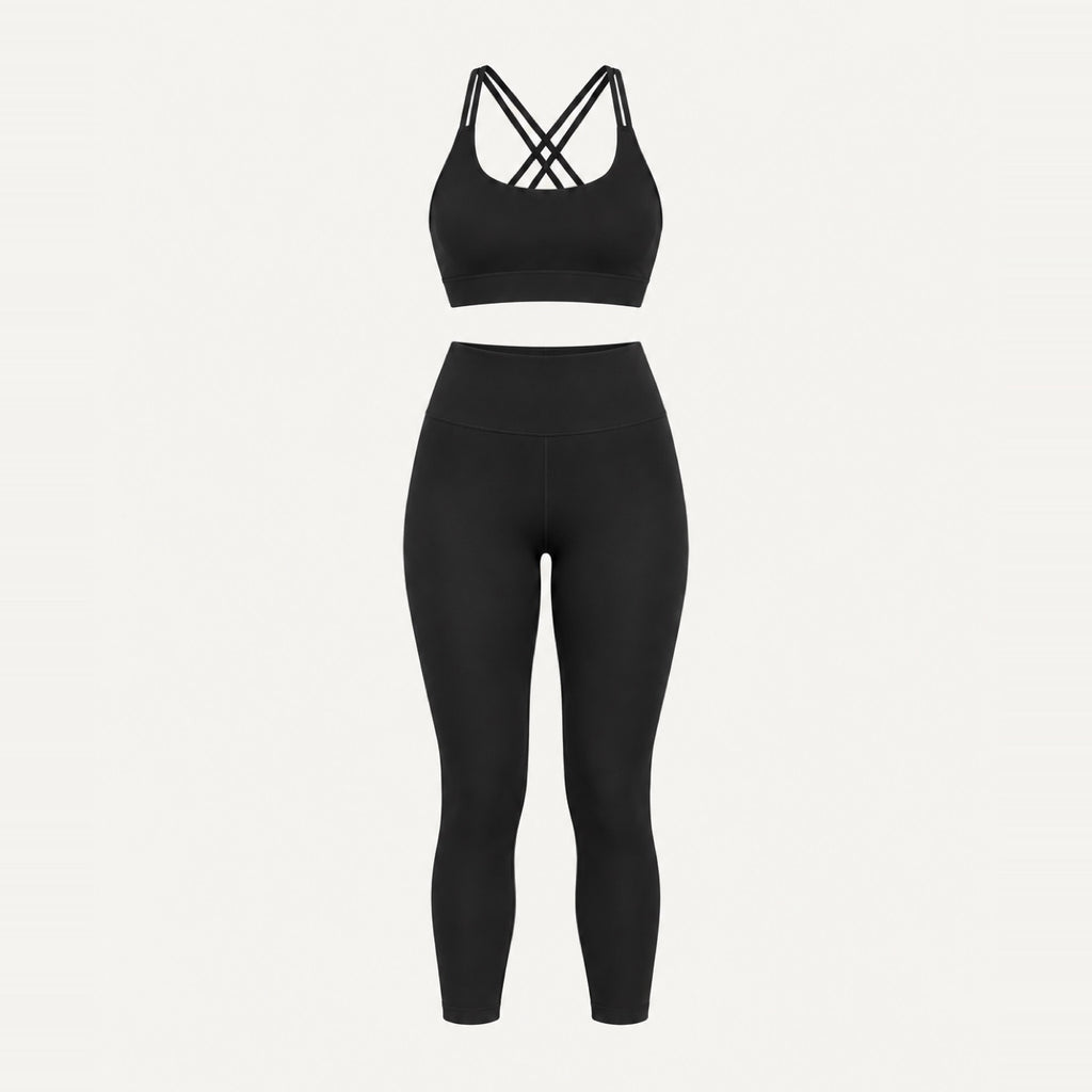 Sports Bra and High-Waisted Leggings Set - product only