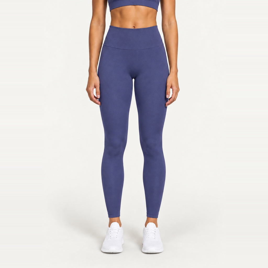 High-Waisted Fitted Leggings - Indigo