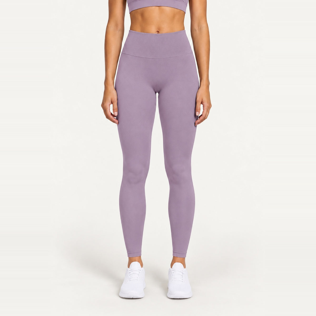 High-Waisted Fitted Leggings - Mauve