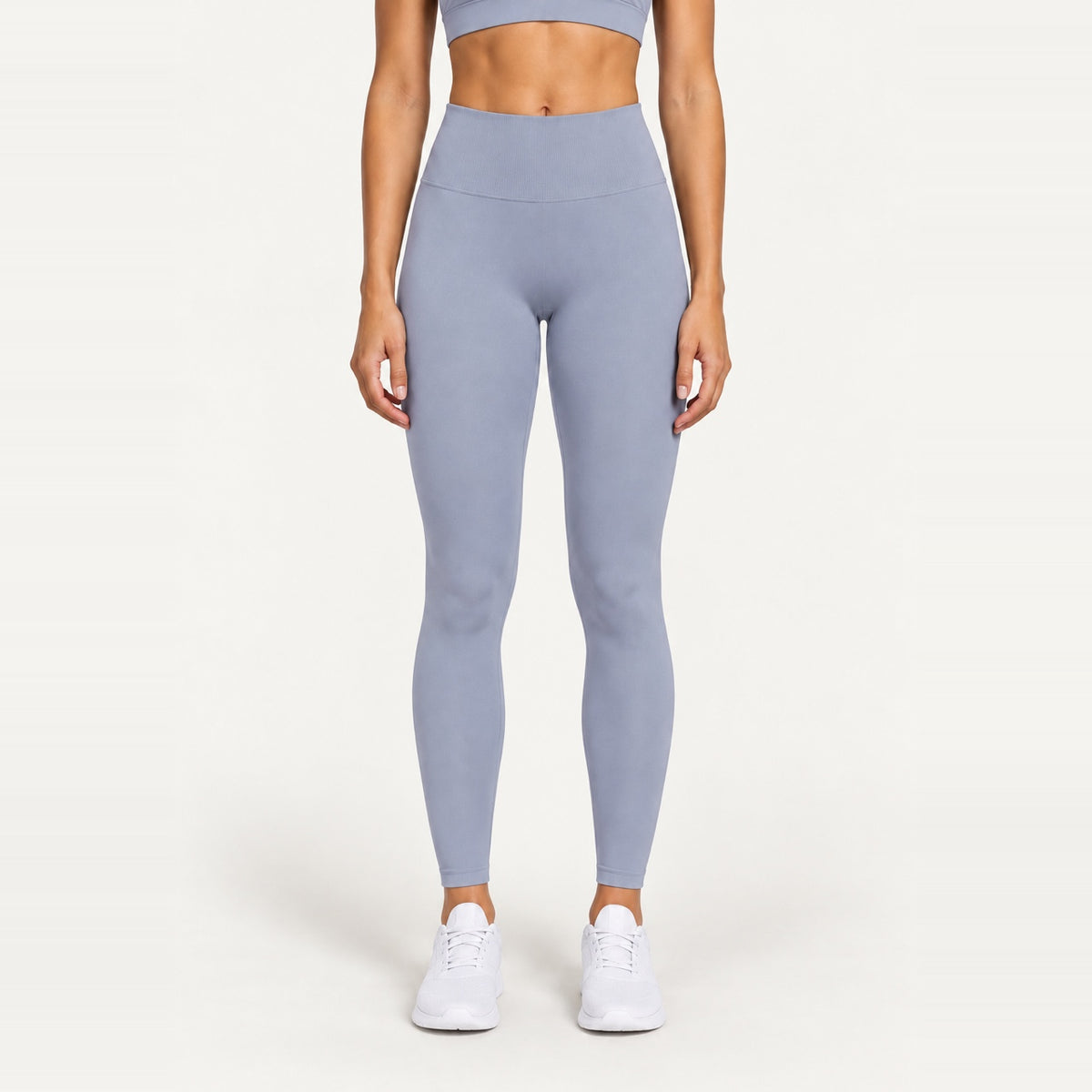High-Waisted Fitted Leggings - Gray