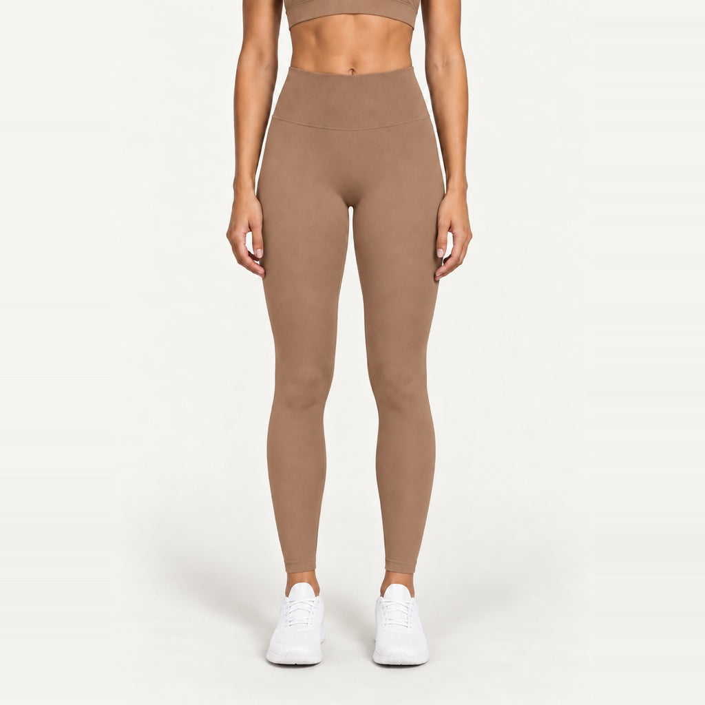 High-Waisted Fitted Leggings - Latte