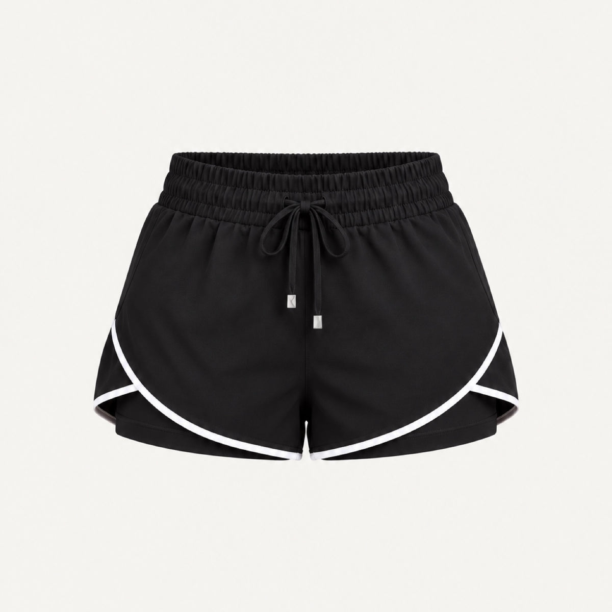 Drawstring Workout Shorts with Contrast Trim - product only