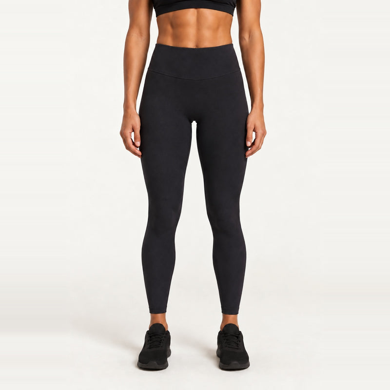 High-Waisted Leggings in Solid Colors - Black