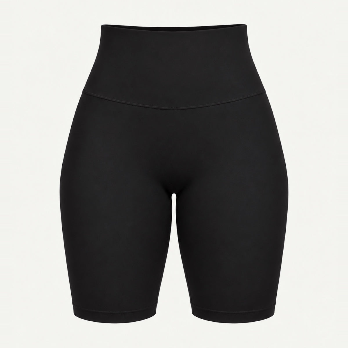 High-Waisted Biker Shorts with Curved Seams - product only