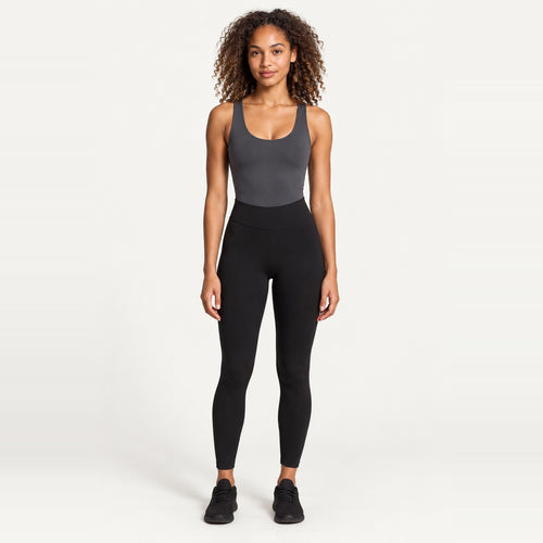 Colorblock Jumpsuit with Low Scoop Back - Black Gray