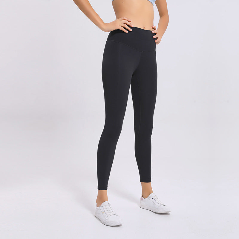 High-Waisted Ankle-Length Stretch Leggings - Black