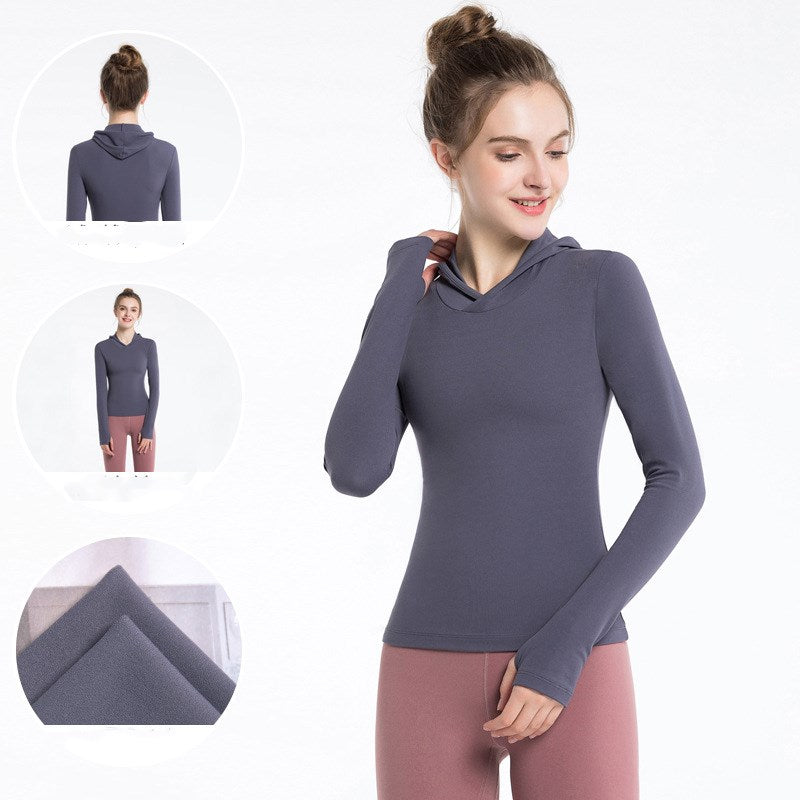 Fitted Long Sleeve Hoodie with Thumbholes