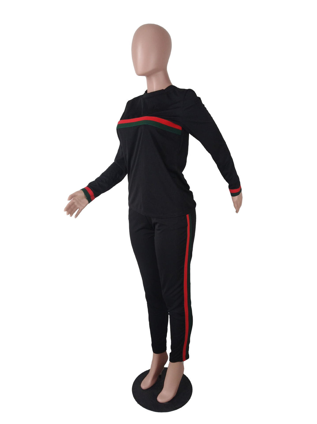 Hooded Top and Pants Set with Contrast Stripes
