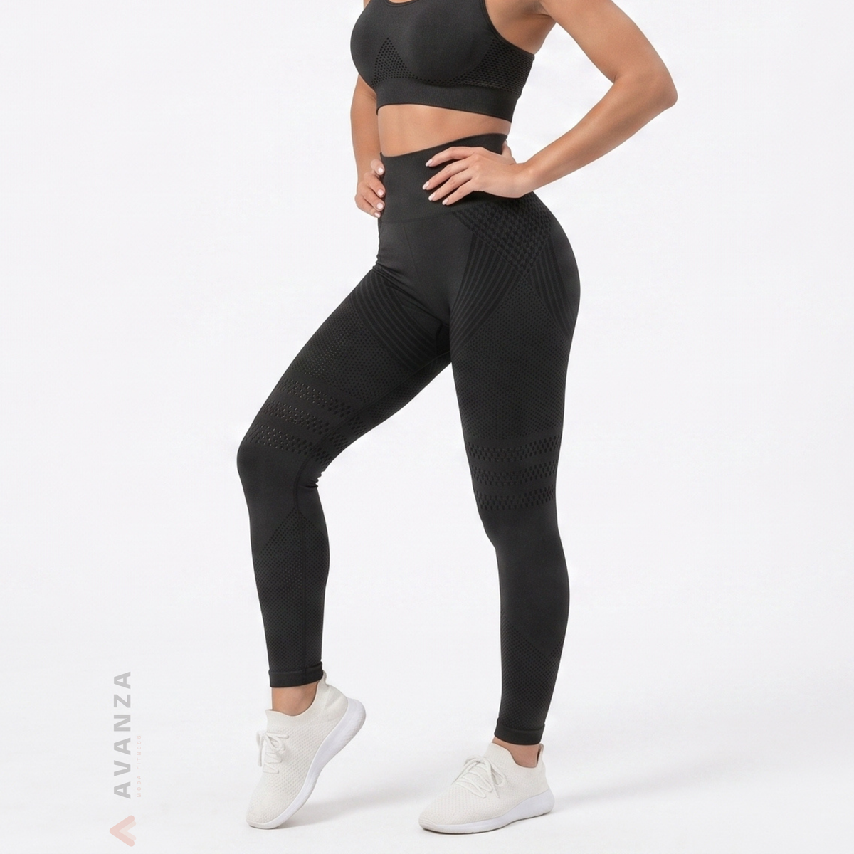 Leggings Push Up Anticelulitis 3D | Negro