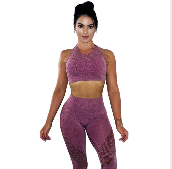Heathered High-Neck Top and Leggings Set