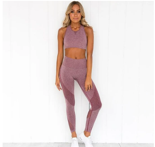 Heathered High-Neck Top and Leggings Set