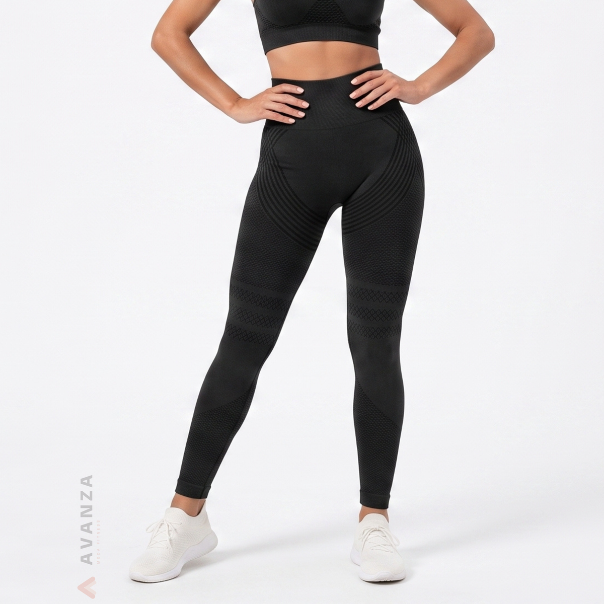 Leggings Push Up Anticelulitis 3D | Negro