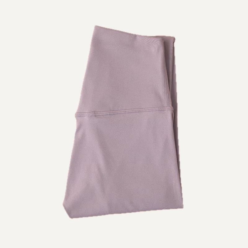 High-Waisted Ankle-Length Nylon Leggings - Mauve
