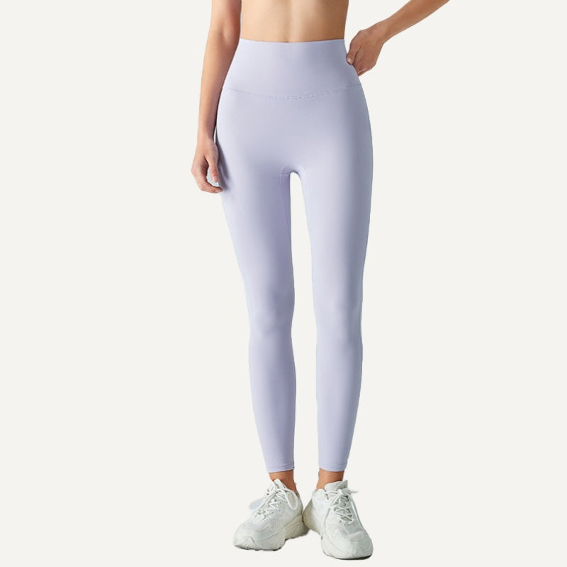High-Waisted Leggings with Wide Waistband - Lavender