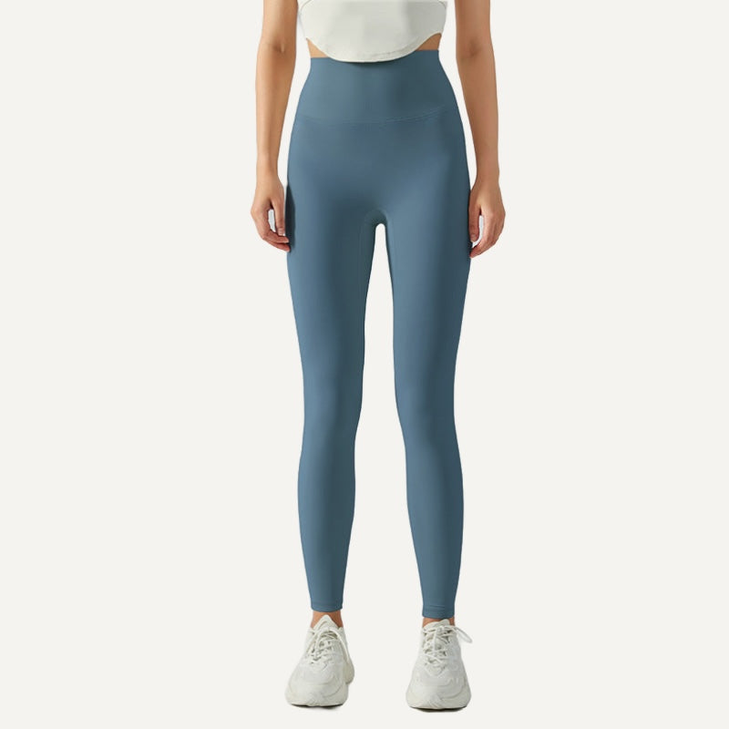 High-Waisted Leggings with Wide Waistband - Teal