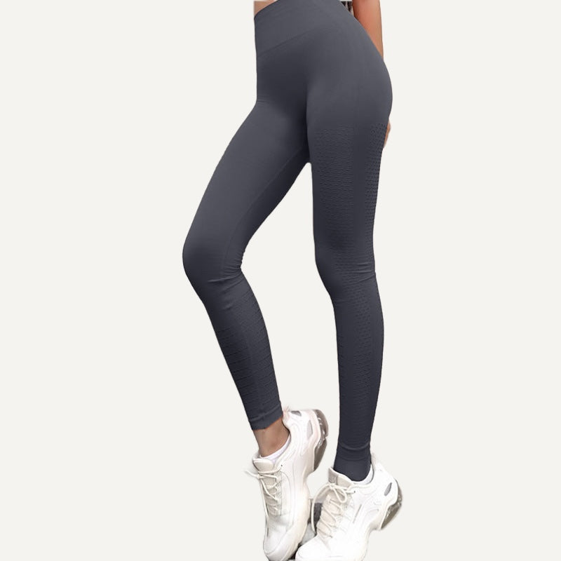 Strappy Sports Bra or Textured Workout Leggings - Gray Leggings