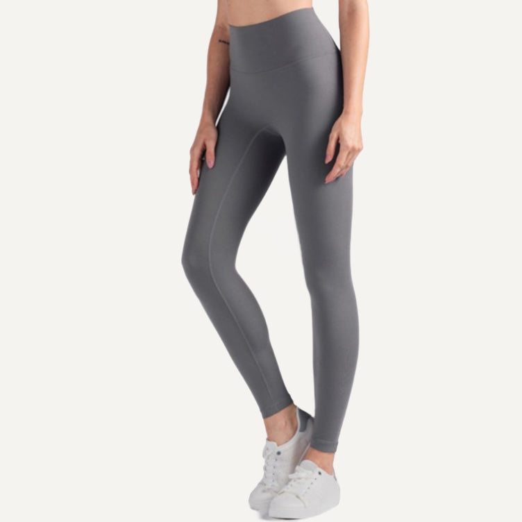 High-Waisted Ankle Leggings with Plain Finish