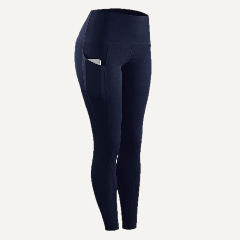 High-Waisted Pocket Leggings in Polyester Blend - Navy