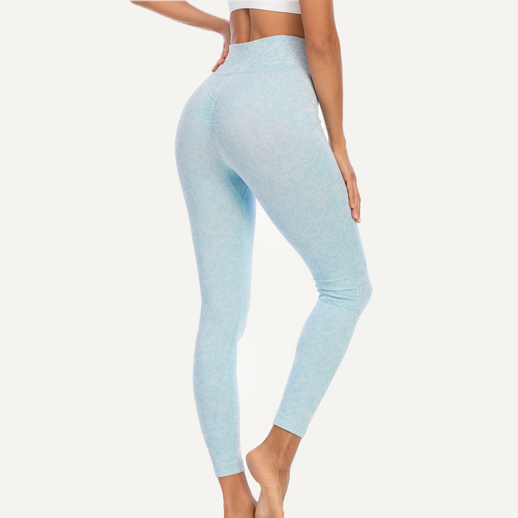 High-Waisted Heathered Leggings - Mint