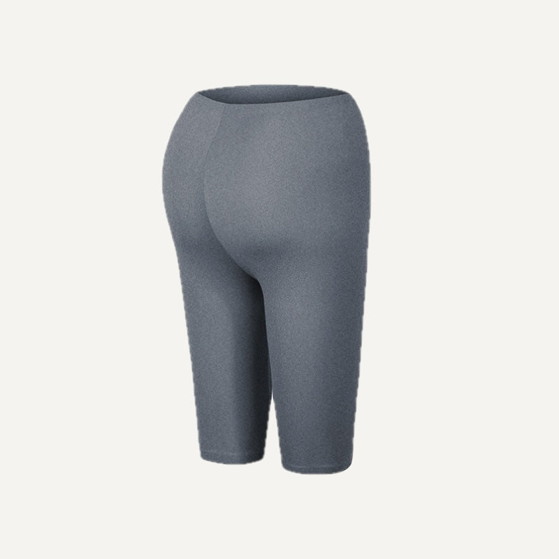 High-Waisted Fitted Bike Shorts - Gray