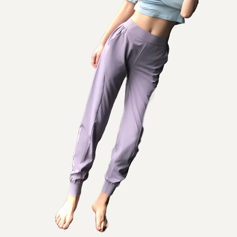 Woven Joggers with Side Pockets - Mauve