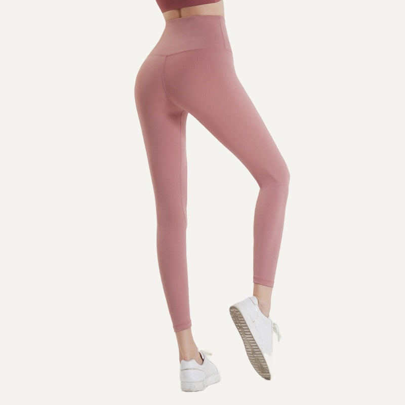 High-Waisted Polyamide Leggings - Dusty Rose