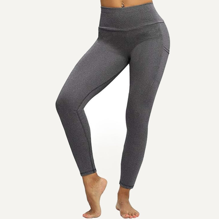 High-Waisted Leggings with Two Side Pockets - Slate