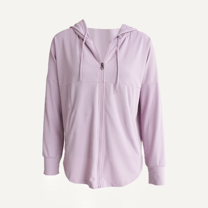 Hooded Half-Zip Pullover Jacket - Lilac