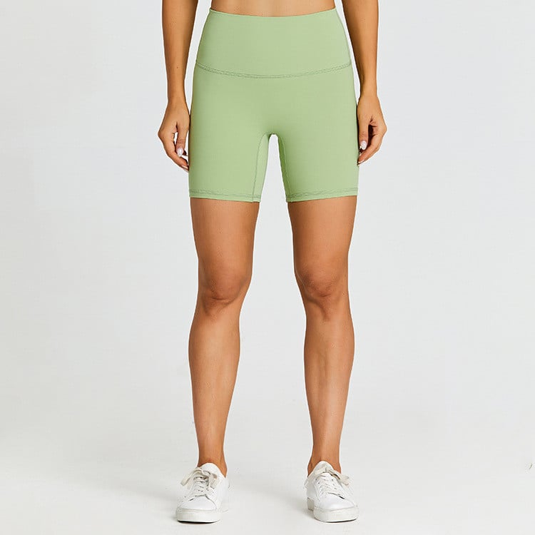 High-Waisted Fitted Biker Shorts - Sage