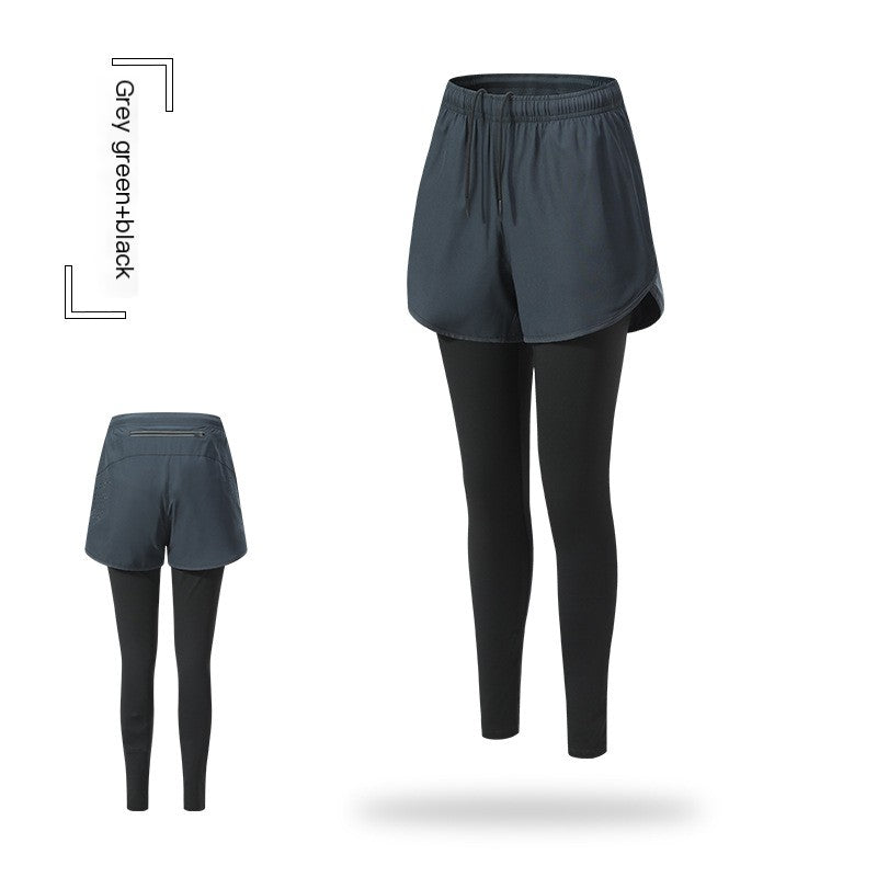 Layered Pocket Shorts with Full-Length Leggings