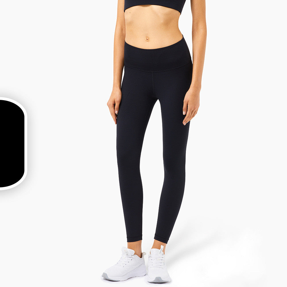 High-Waisted Leggings with a Wide Waistband - Black