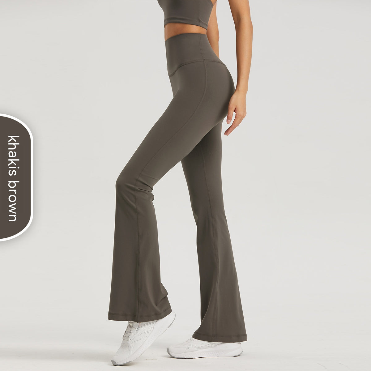 High-Rise Flared Nylon Yoga Pants - Taupe