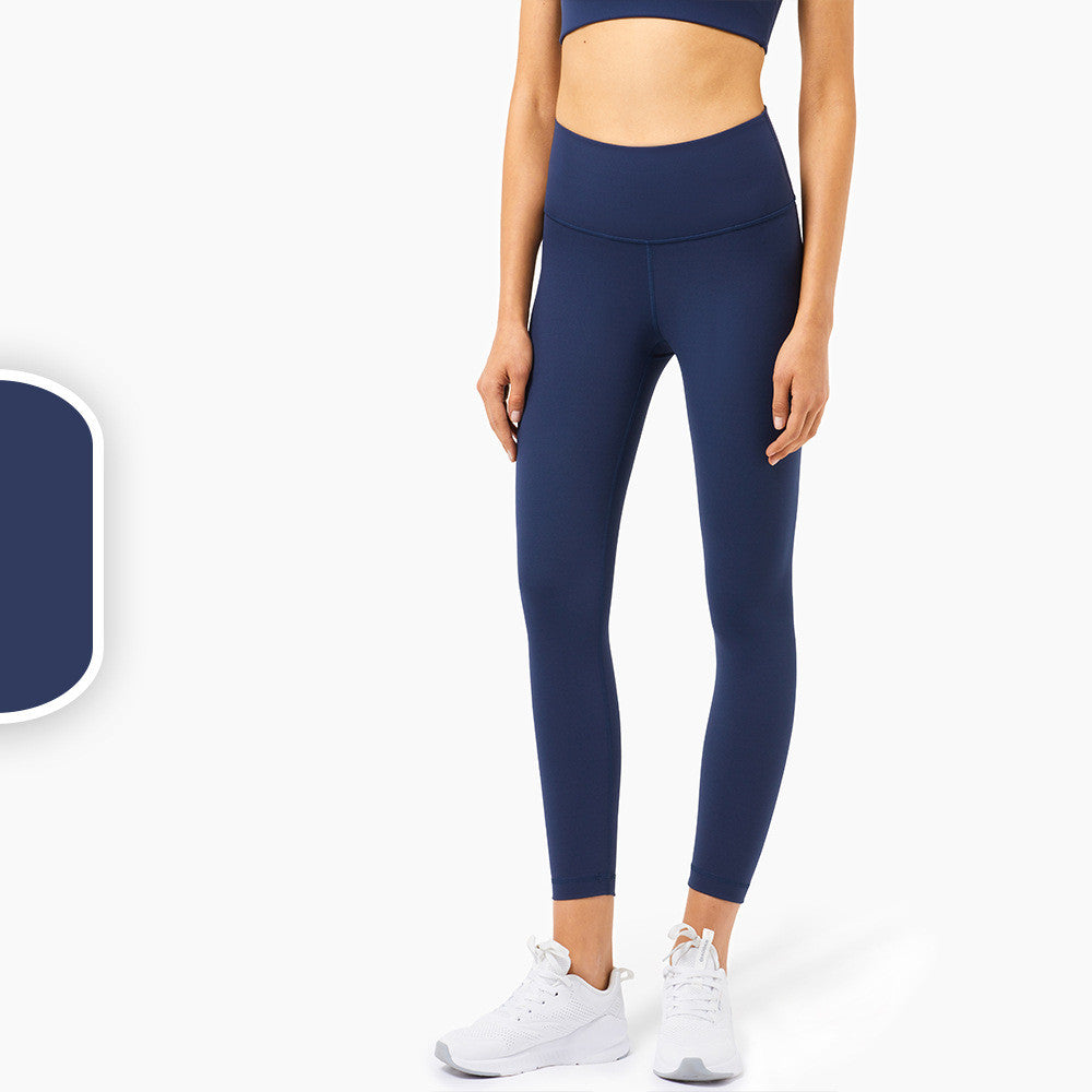 High-Waisted Leggings with a Wide Waistband - Navy
