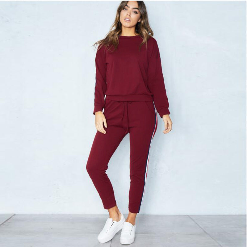 Long Sleeve Top and Side-Stripe Joggers Set