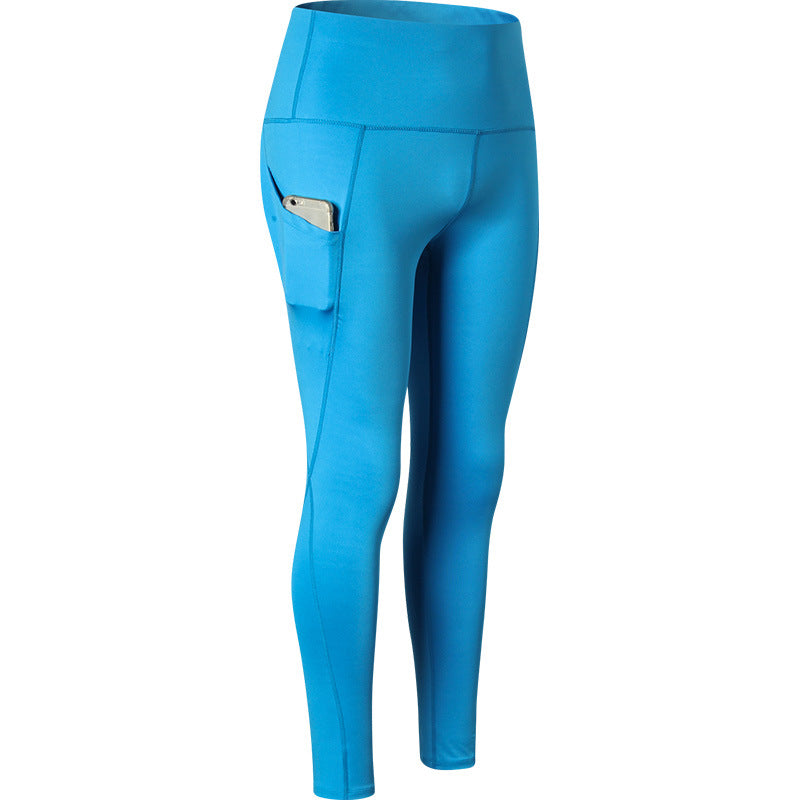 High-Waisted Pocket Leggings - Blue