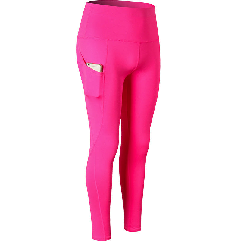 High-Waisted Pocket Leggings - Fuchsia