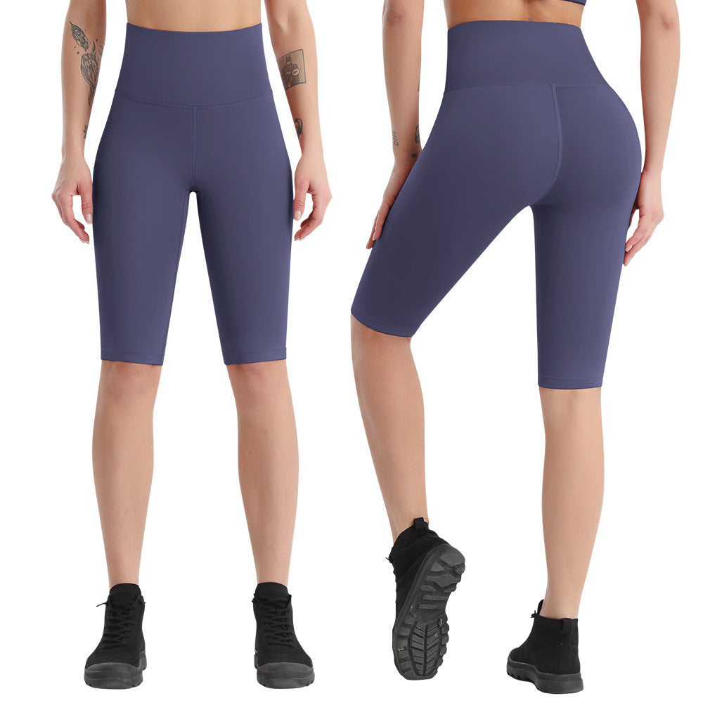 High-Waisted Longline Biker Shorts - Navy