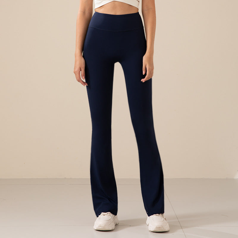 High-Waisted Flared Nylon Pants