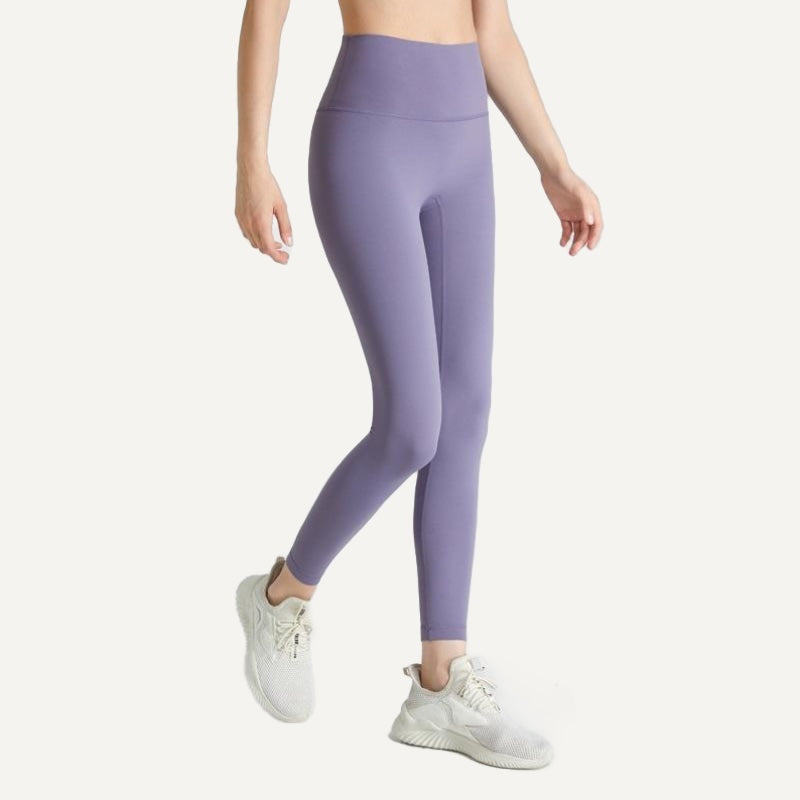 High-Waisted Leggings in Solid Colors - Lavender