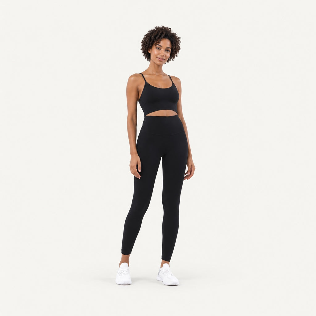 High-Waisted Leggings with Wide Waistband - full look