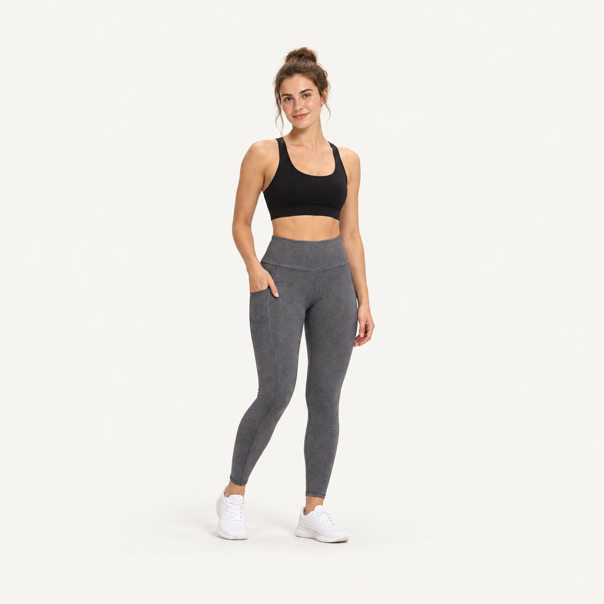 High-Waisted Leggings with Two Side Pockets - full look