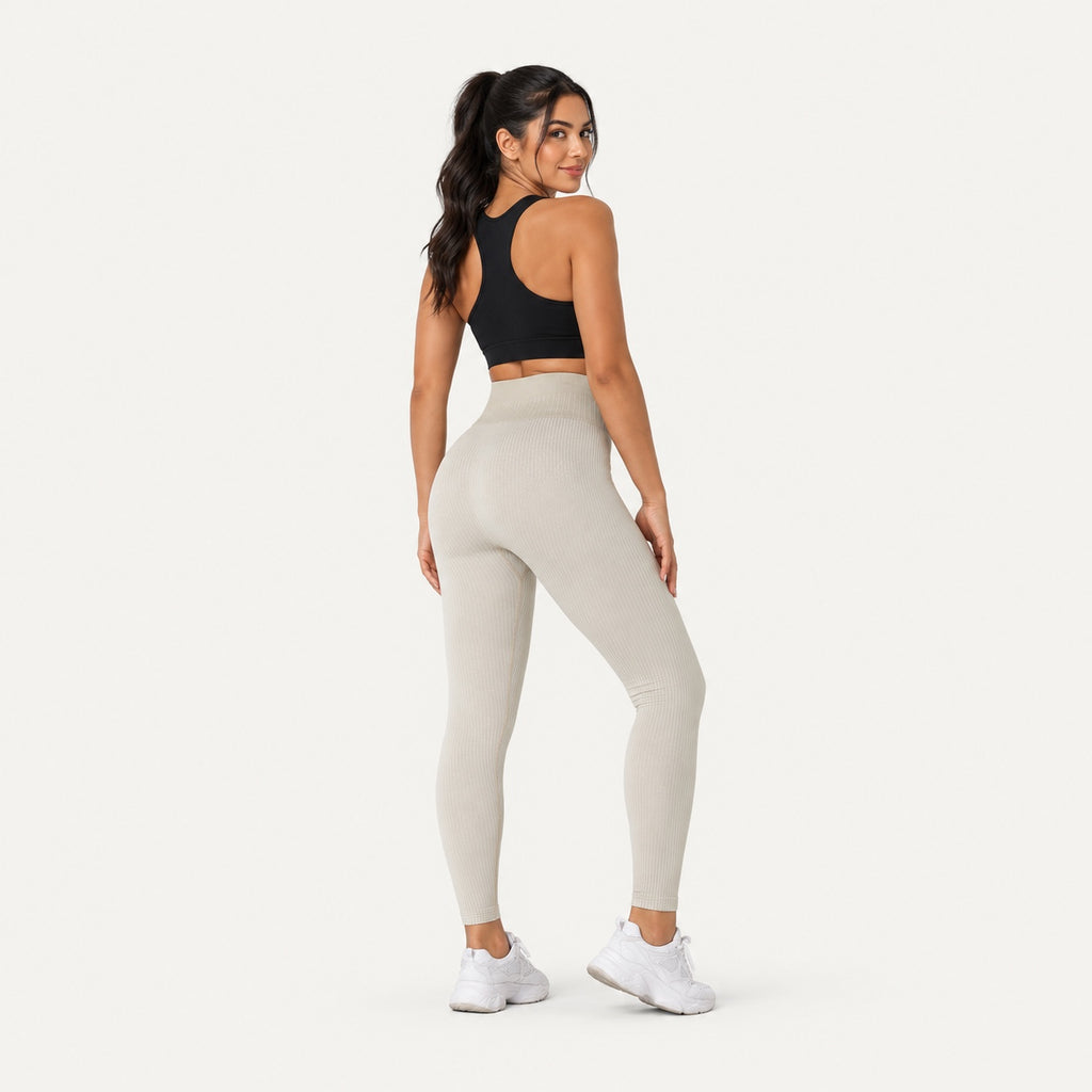 High-Waisted Ribbed Leggings - full look